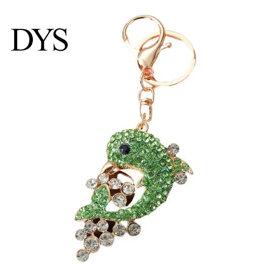 Rhinestone Dolphin Charm Keychain Sparkling Sea Animal Car Key Ring Holder Backpack Anti-oxidation Purse Handbag Christmas Birthday Gifts for