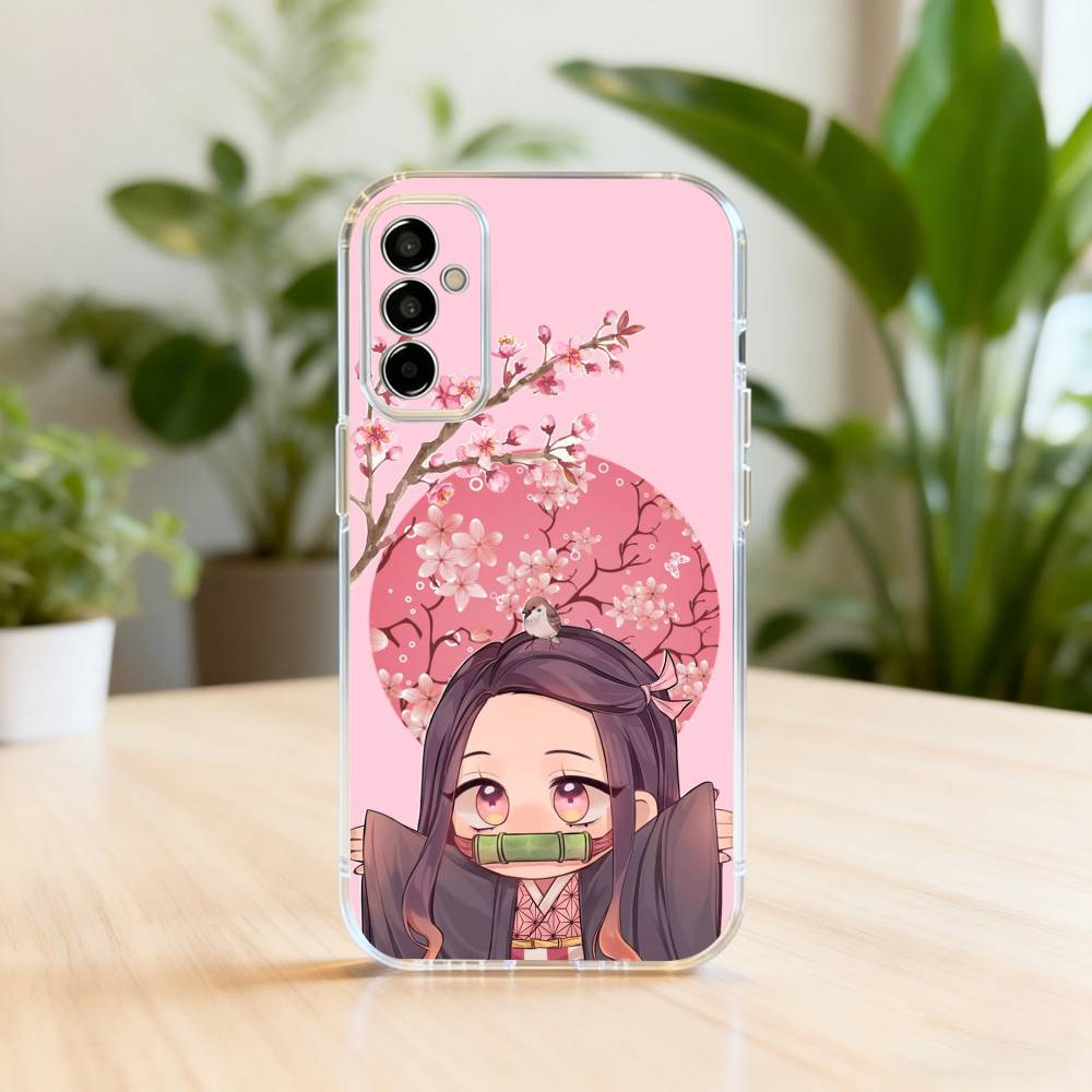 

De-mon N-Nezuko K-Kamado S-Slay-er Phone Case For SamsungA10,12,20,21S,30,31,40,50,51,52,70,71 Transparent Cover Samsung a21s