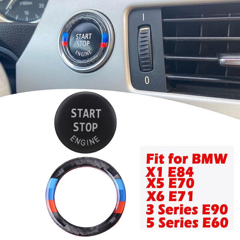 For BMW 3 5 Series E90 E60 X5 Black Engine Start Stop Push Button Cover Sticker