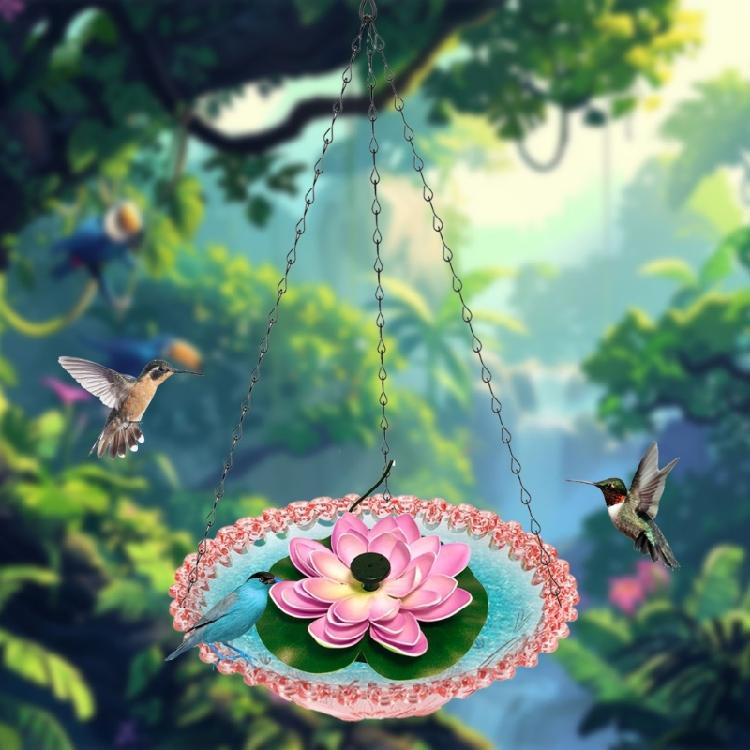 Outdoor Garden Bird Bath Fountain Feeder Hanging Style ABS Water Circulations System Squirrels Friendly Design