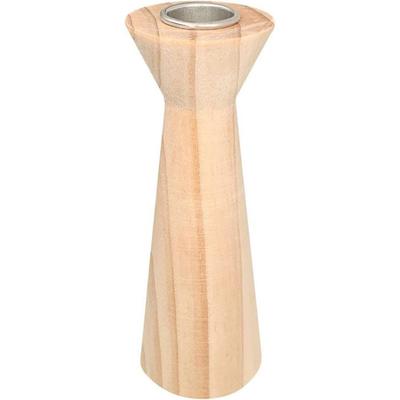 Candlestick - Wood - 15x5.5 Cm - To Decorate and Personalize