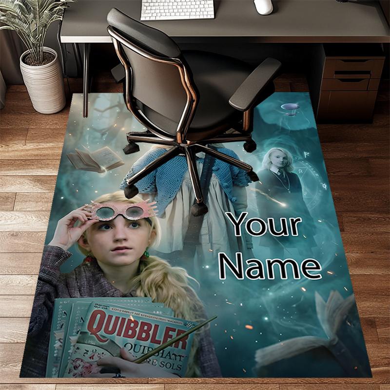 Hogwarts Design Area Rug Personalized Name- Non-Slip, Soft & Cozy Floor Mat for Living Room, Office - Indoor/Outdoor Carpet