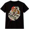 Japanese Tiger Wave Roaring Ocean Rising Sun Asian Art Wildlife Graphic T-Shirt