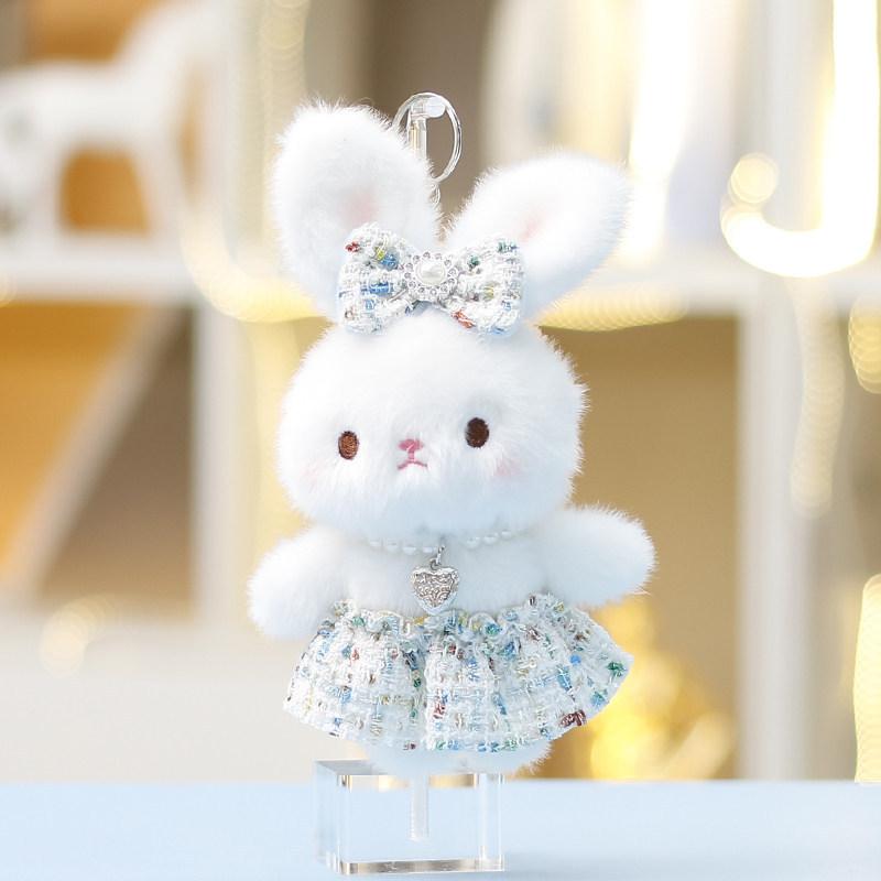 Plush Bunny Toy For Girls With Soft Polyester Filling Kids Gift And Backpack Charm