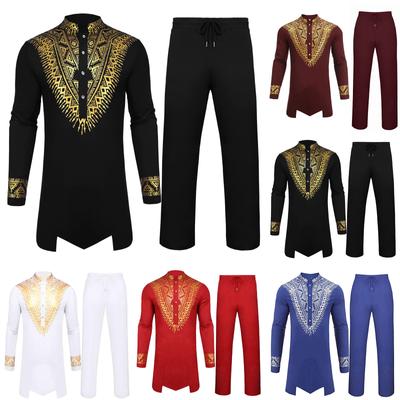 Pánská móda kostým v etnickém stylu Pánský kostým s potiskem pro volný čas