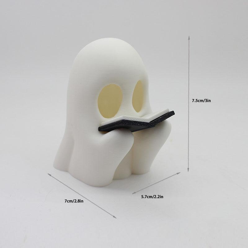 

Halloween Reading Ghost - Pumpkin Joint Man Decorative Mini Scene Model. 3d Printing, Suitable For Decorating Rooms Giving Gift
