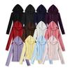 Women's American Style Thermal Fleece Slim Fit Hooded Yoga Sweatshirt with Double Zippers & Large Pockets for Autumn/Winter.