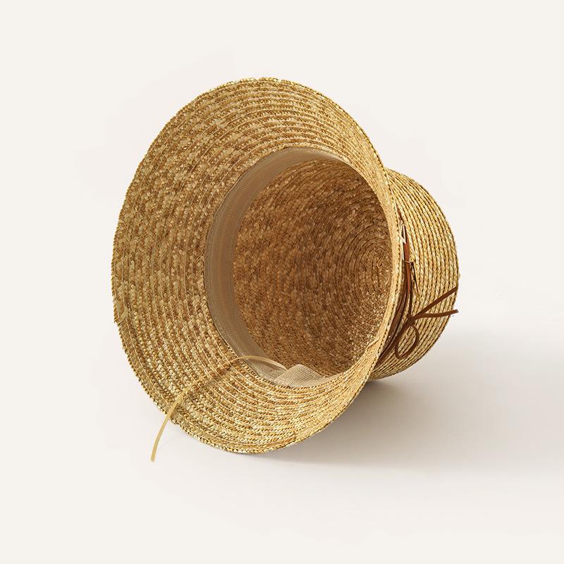New letter decorative straw bucket hat trendy sunshade straw hat fine straw straw straw hat for Sun Hat