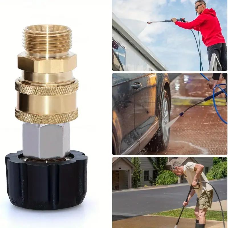 Pressure Washer Adapter Set, 3/8" Quick Connect Kit for Spray Gun Connection, M22 14mm Male to Female Thread Adapter, 5000 PSI