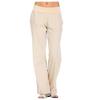 Women's Casual Cotton Linen Straight Pants Elastic Waist Solid Wide Leg Pants