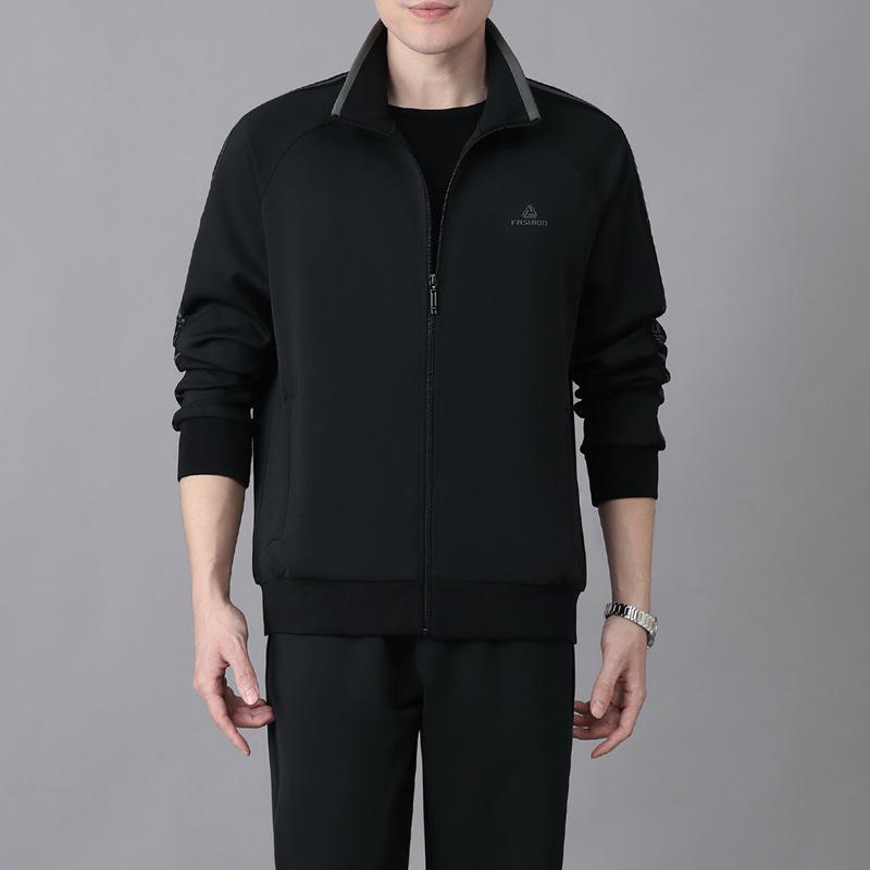 

Мужской комплект больших размеров из толстовки с лацканами и брюк с длинным рукавом, повседневная спортивная одежда для осени и весны L