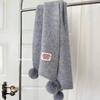 Korean Style Imitation Cashmere Fur Ball Scarf for Women Winter Warm and Versatile Woolen Scarf  Thickened Christmas Scarf with Atmosphere