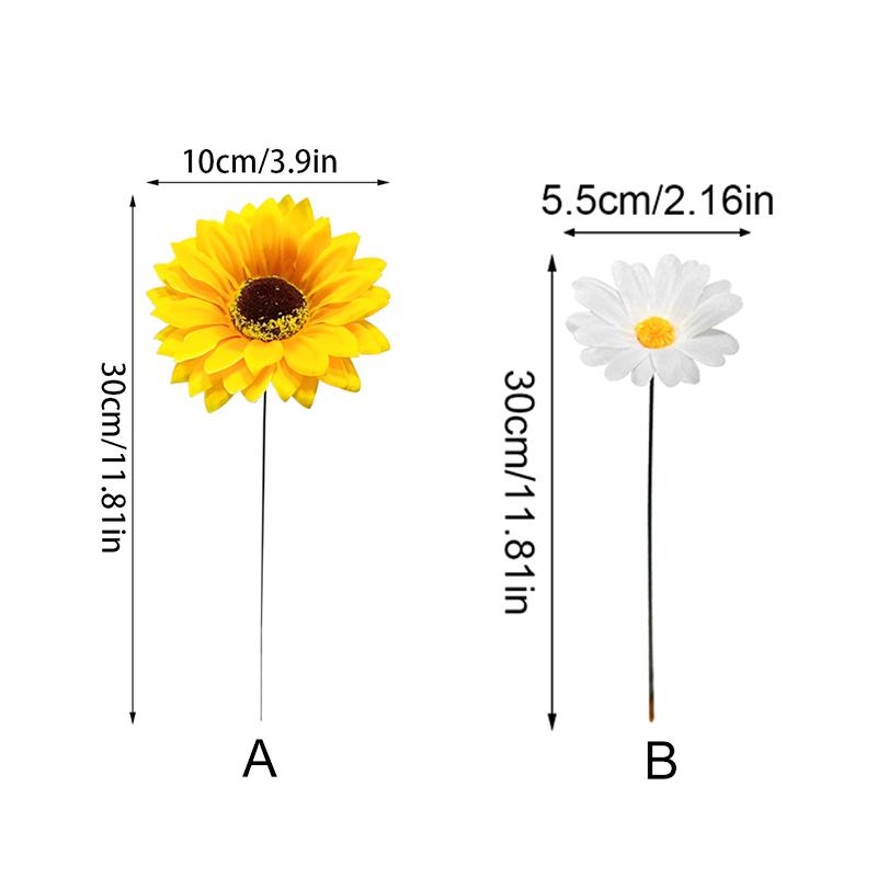 1Set Artificial Flower Micro Landscape Potted Plant Decoration Lawn Decoration Cloth Outdoor Landscape Daisy Card Insertion