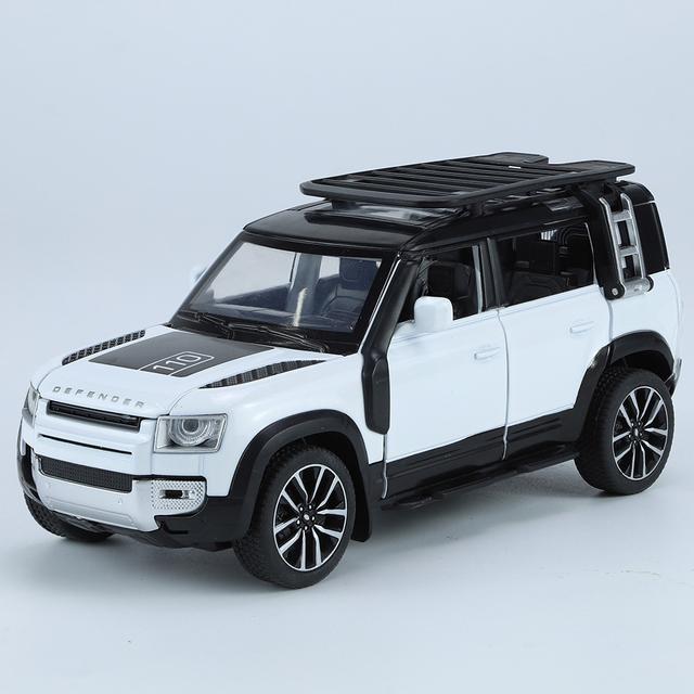 

1/32 Range Rover Defender SUV Легкосплавна модель автомобіля Лита під тиском металева іграшка Позашляховик Модель автомобіля Симулятор Звук і світло Подарунок дітям