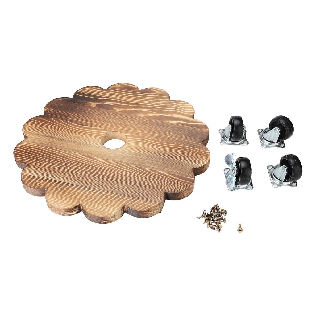Wooden Plant Stand with Wheels Heavy Duty Rolling Plant Stand for Plant Pots