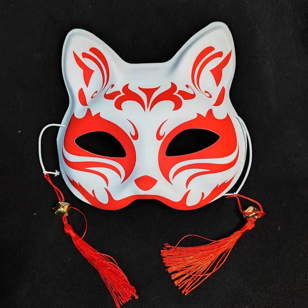 Luminous Cat Fox Mask - Hand-Painted Japanese Style Halloween Party Cosplay for Women