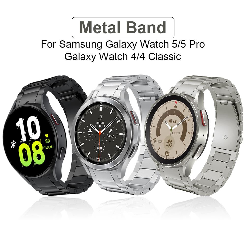 Geen Kieren Roestvrij Staal Band Voor Samsung Galaxy Watch 4 Classic 46mm 42mm/44mm 40mm/Galaxy Watch 5 Pro 45mm Band Metalen Armband