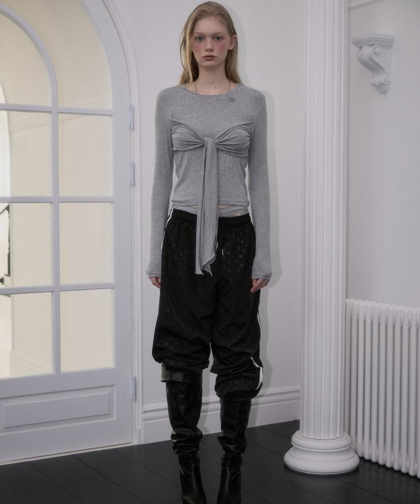 ROSEFRANTZ Tie Ribbon Long Sleeve [Gray]