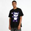 Playful Panda Print Casual Short Sleeve Unisex Loose Fit Top Pure cotton T-shirt