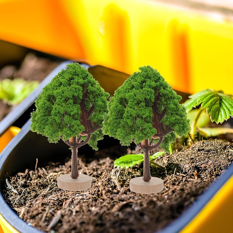 4pcs Model Tree Miniature Tree Model Tree with Base Train Landscape Building Tree DIY Crafts Miniatures Home Office Decoration