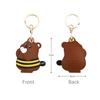 Bamen Bug Club Cartoon Access Control Card Leather Case Keychain Creative Cute Girl Key Pendant Bag Hanging Personalized Gifts