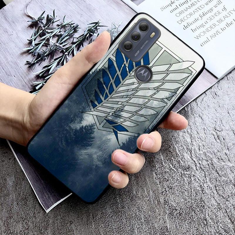 Funda para teléfono de Ataque a los Titanes para Motorola Moto E32 E20 E40 G22 G52 G20 G30 G100 G60 G50 G10 GPure GStylus G9 One Action Macro