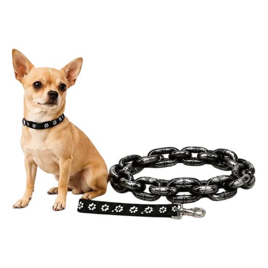 Birthday Gift for Dog Owners Big Chain Leash, Oversized Faux Metal Plastic Lightweight Novelty Pet Photo Props Walking Lead with Handle Puppies Cats,