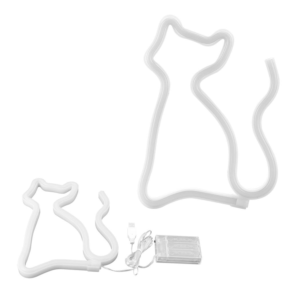 Cat Shaped Neon Sign LED Neon Light Decorative Art for Wedding Party USB Battery PoweredWarm Colour