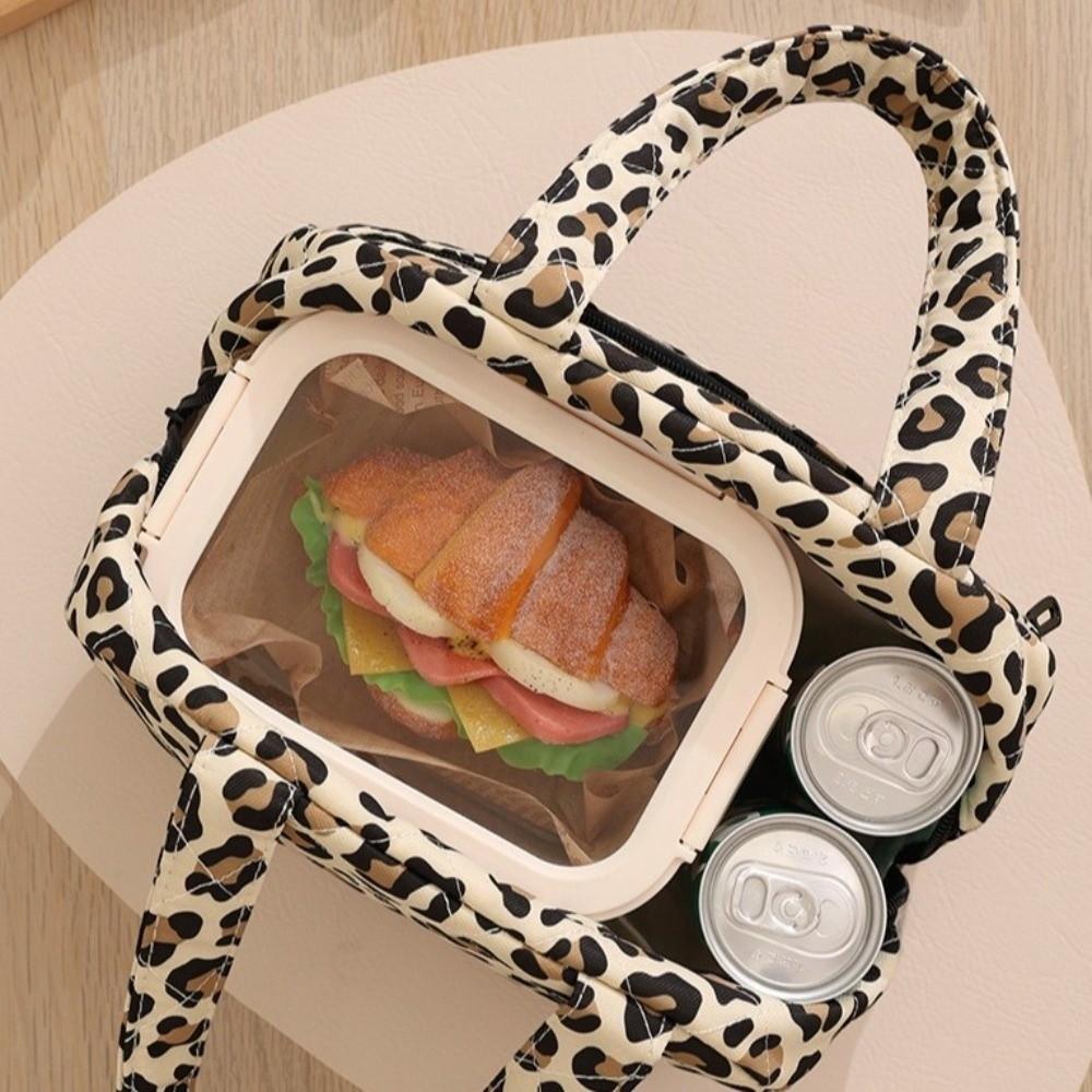 Durable Lunch Tote Bag Portable Food Container Bag Polka Dots Insulated Lunch Bag Office
