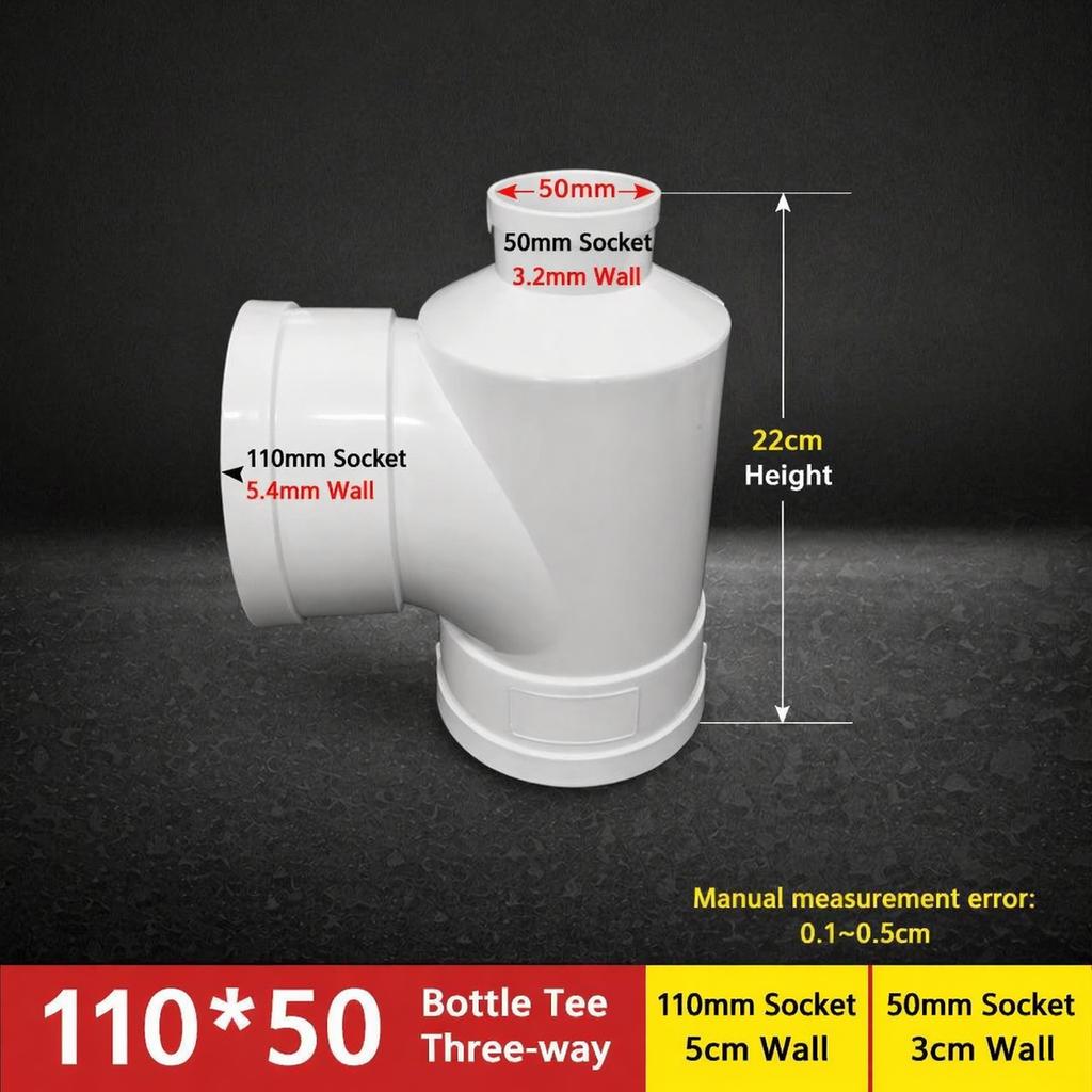 Durable Bottle Shaped Three Way Joint PVC Drain Accessory Standard Pipe Adapter Wearproof Y Shape Garden Water Pipe Connector