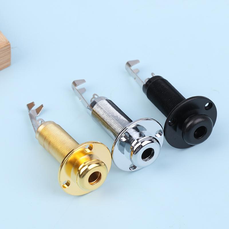 Acoustic Electric Guitar Stereo End Pin Jacks Socket Plug 6.35Mm 1/4Inch Hole Pickup Stereo Output Jack Plug Socket Guitar Parts