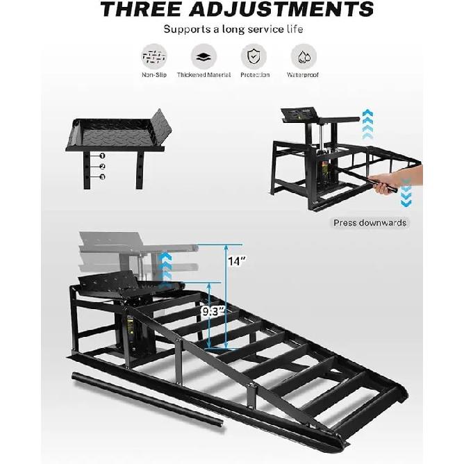 1pcs  Hydraulic Car Ramps 5T 11000lbs Low Profile Car Lift Service Ramps Truck Trailer Garage, Height Hydraulic Vehicle Ramps