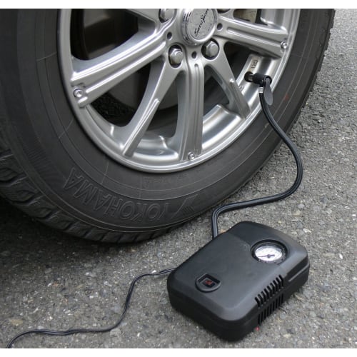 Emerson Air Compressor DC12V Maximum Pressure 500kPa Discharge Volume 9L/Min Cords and Adapters Are Stored In the Main Body For Motorcycles, Bicycles,