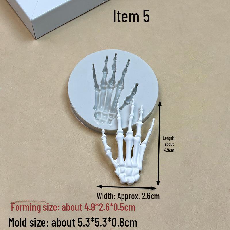 

Силиконовая форма в виде косточки и тыквы на Хэллоуин для украшения торта из помадки