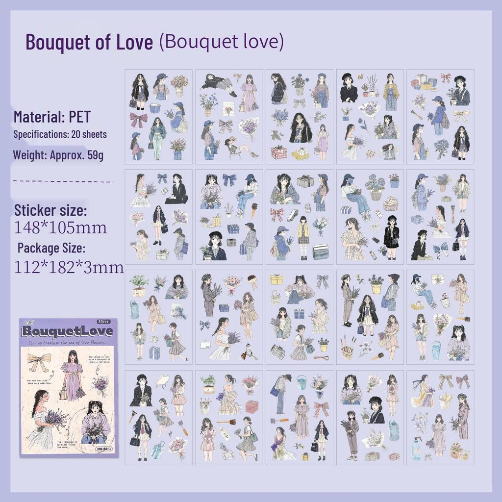 Yuezhen Forest Style Girl Die-Cut Stickers: Creative Character Sticker Book for DIY Journals