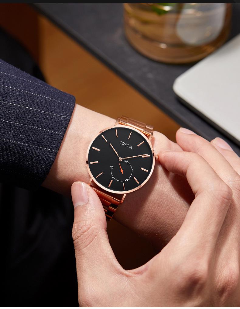 ORSGA Fashion Ultra-Thin Minimalist Men's Waterproof Quartz Watch