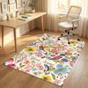 Floral Horse Theme Soft Crystal Velvet Rug Custom Name & Text Print Non Slip Floor Rug for Bedroom Living Room