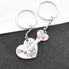 Silver Plated Lovers Gift Wedding Favors Couple My Heart Keychain Fashion Keyring Key Fob Creative Key Chain