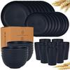 Rice Husk Disposable Tableware Set - Food Grade, High Temperature Resistant Bowls, Plates, and Chopsticks.