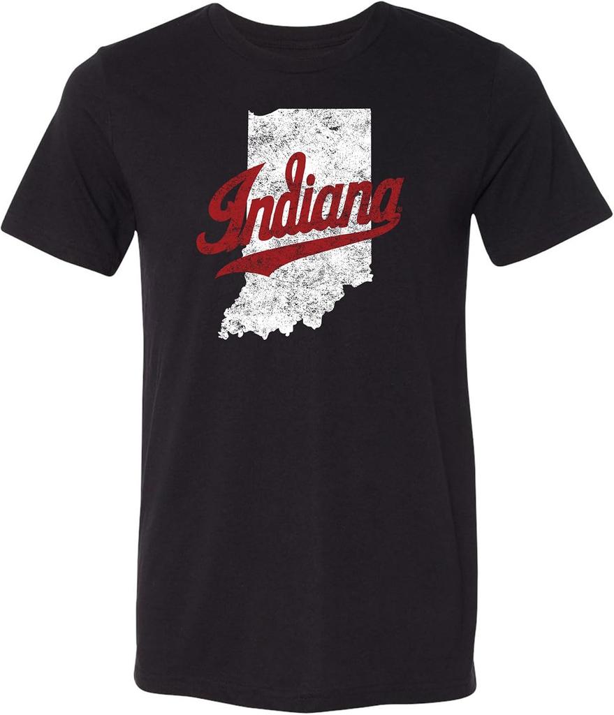 Indiana State Retro Grunge Outline T-shirt