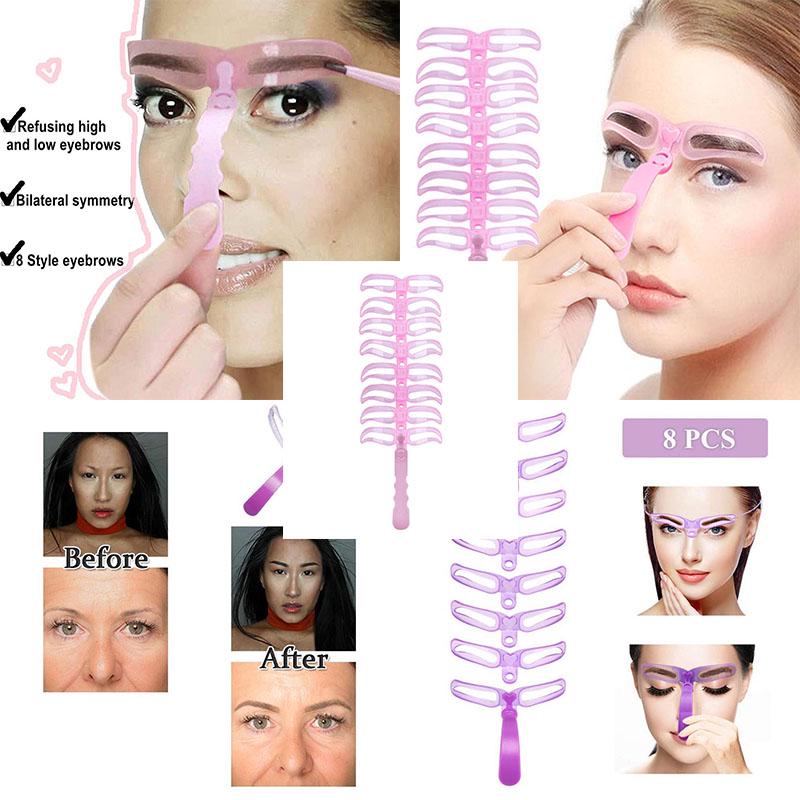 

Правители Stencils Руководства Рисование 8Pcs Брови Уход карты