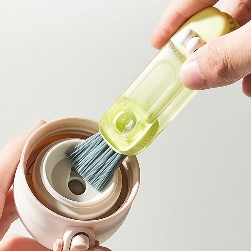 Feeding Bottle Brush Multi-Use Cup Lid Brush Food Grade Pacifier Teats Brush Nipple Cleaning Brush Tool Baby Essential