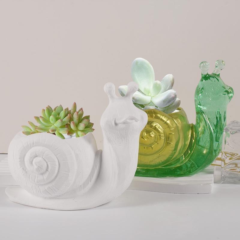 Creative 3D Snail Potted Plant Storage Box Silicone Mold For Epoxy Resin Plaster DIY Crystal Glue Pottery Craft Making Tools