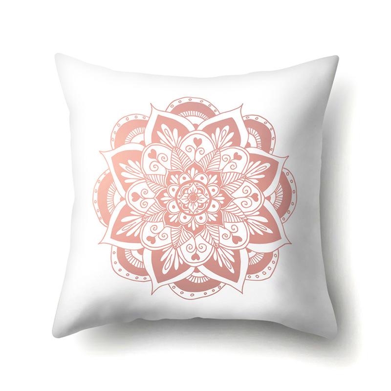 Polyester Pillow Case Automobile Decoration Home Printed Pillow Case Waist Cushion Cover Car Cushion Head Cushion Cover