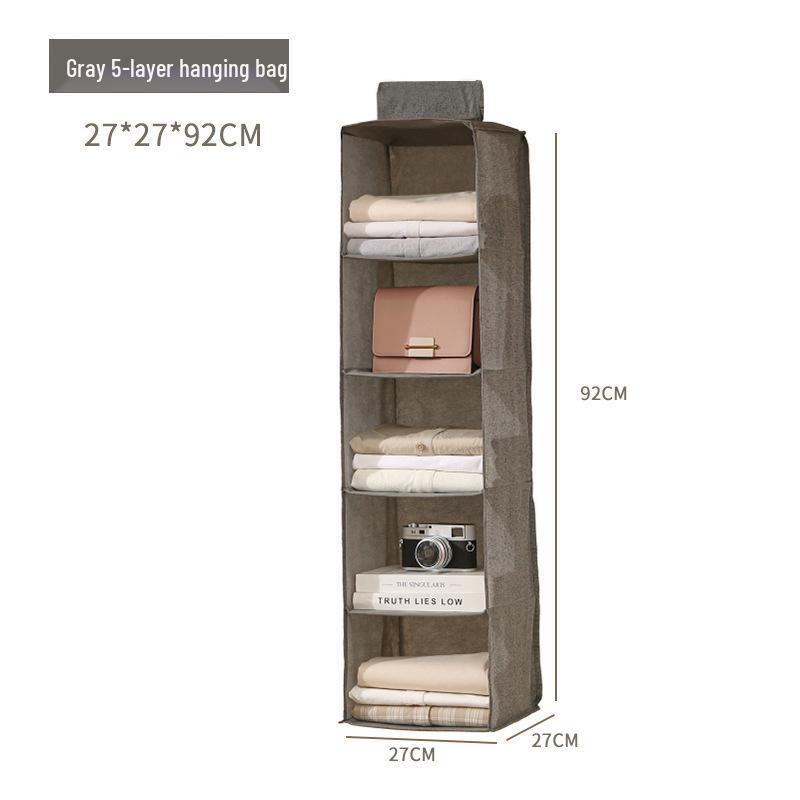 Multi-Layer Foldable Hanging Wardrobe Organizer with Dustproof Cover