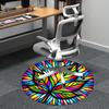1pc Stained Glass Mandala Office Round Area Rug, Indoor Mat Suitable ForOffice, Under Office Chairs Bedroom Living Room Home Decor, Room Deco 048