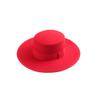Autumn and Winter New Fashion Casual Big Red Wool Woolen Flat Top Top Hat Shopping Travel Style Felt Hat