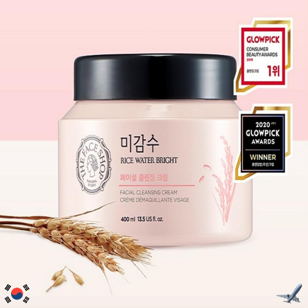

THE FACE SHOP Очищающий крем для лица на основе рисовой воды BRIGHT 400 мл