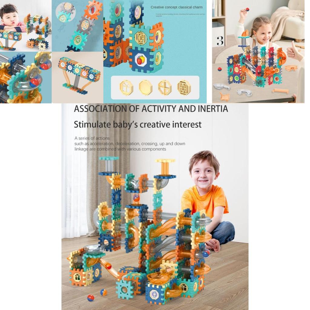 Iq Playground Plastic Slide Marble Run Building Blocks