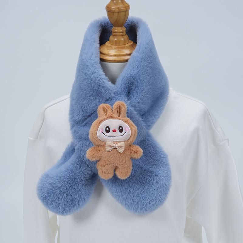 Plüsch-Winter-Schal im koreanischen Stil, Süßer und warmer Nackenschutz für Mädchen und Schülerinnen